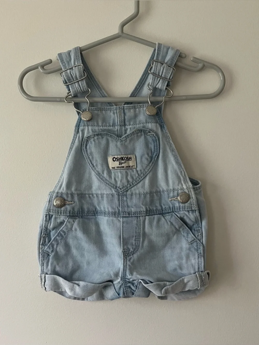 Girls Osh Kosh Overalls 3m Light Wash Shorts